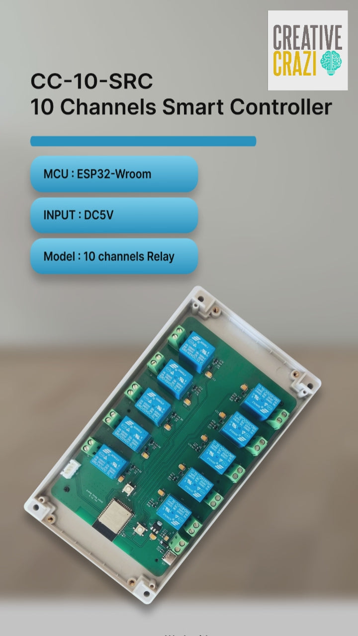 10-Channel Smart Relay Module WiFi BLE IoT Control Board for Home Automation Relay Switch
