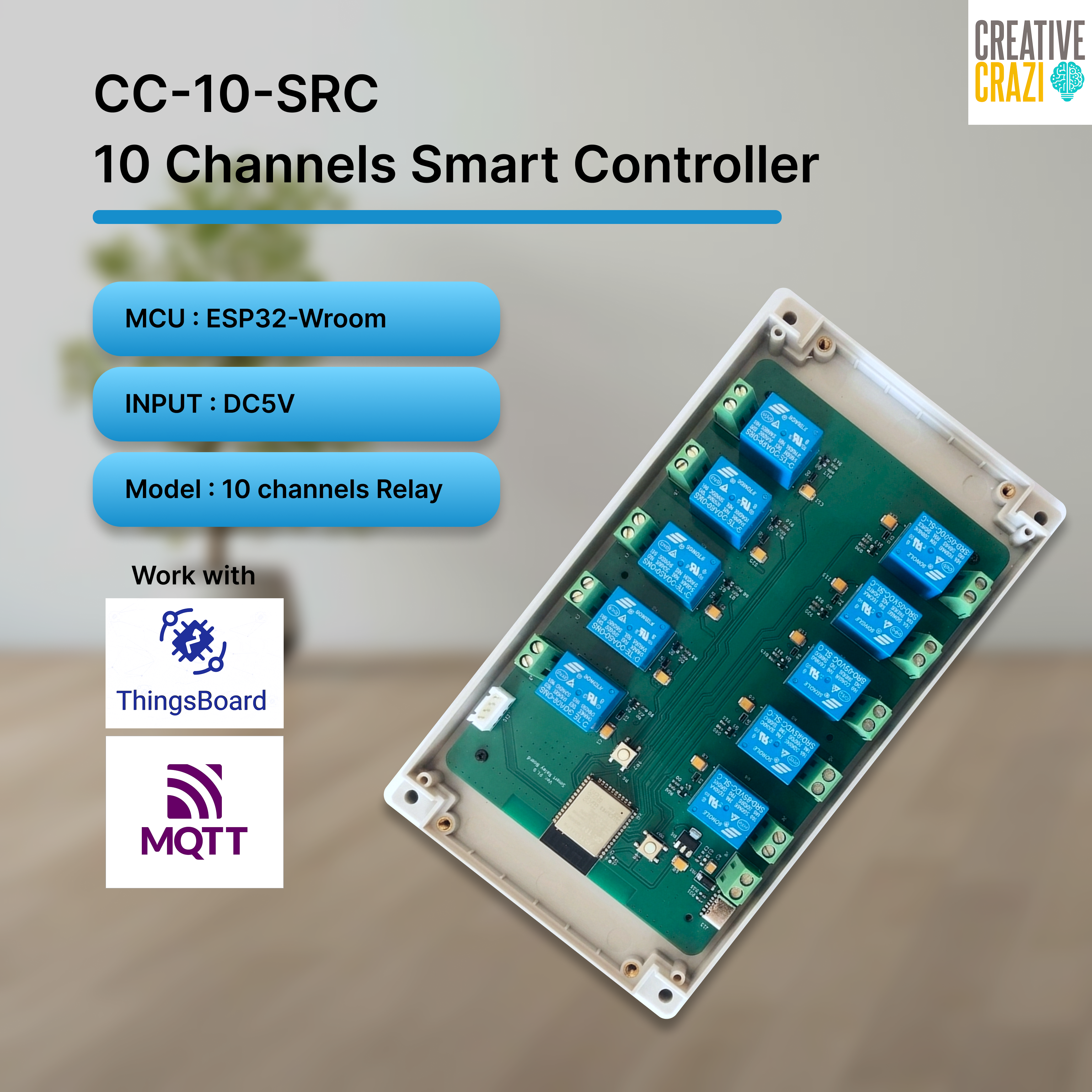 10-Channel Smart Relay Module WiFi BLE IoT Control Board for Home Automation Relay Switch